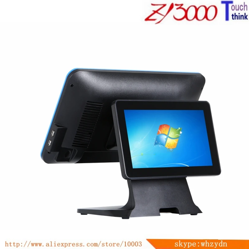 new stock   all in one 15.6 inch double screen  pos terminal / epos system