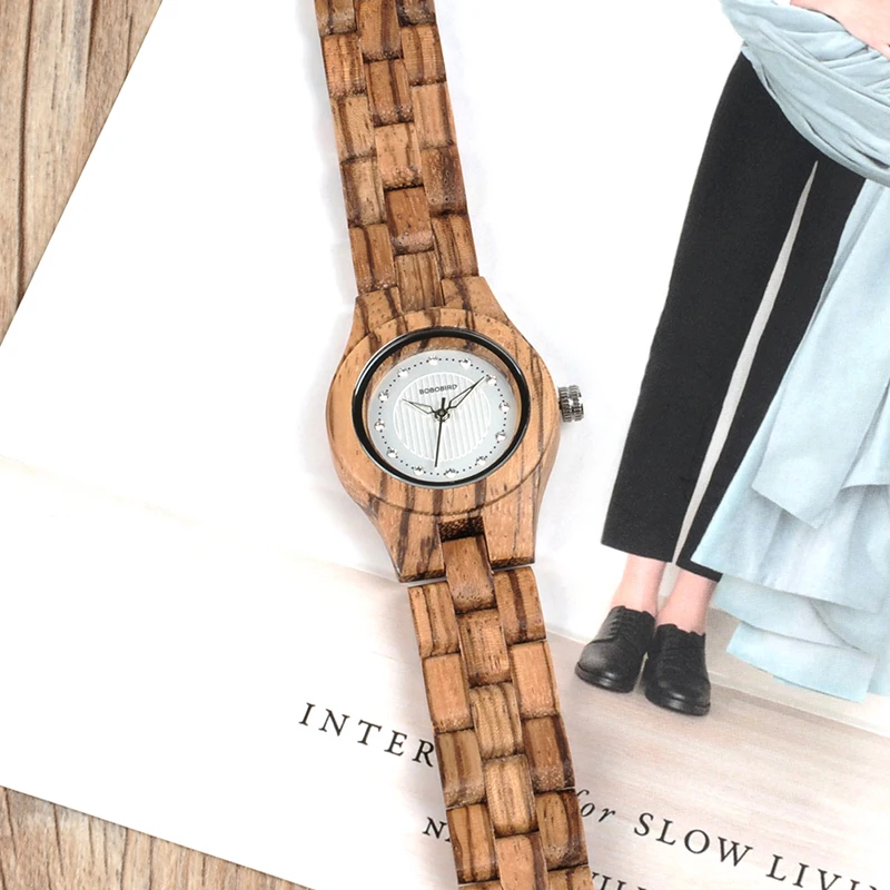 BOBO BIRD Women\'s Watches Luxury Woman Wooden Quartz Wristwatches For Women relogio feminino Ladies Watch Customized Great Gift