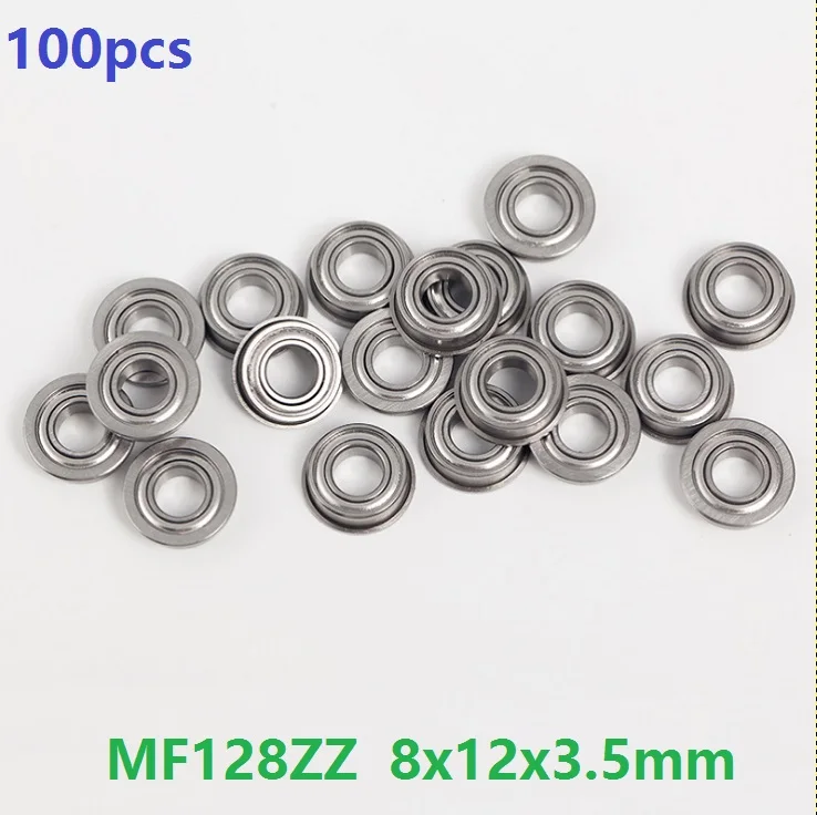 

100pcs/lot MF128 MF128ZZ F678ZZ F678-ZZ ZZ flange bearing flanged Miniature Deep Groove Ball Bearing 8*12*3.5mm 8x12x3.5mm