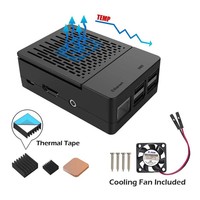 Elecrow Multifunction Kit for Raspberry Pi 3B+ Case with Cooling Fan +aluminum Heatsinks Black Box Shell for Raspberry Pi 3/2/B+