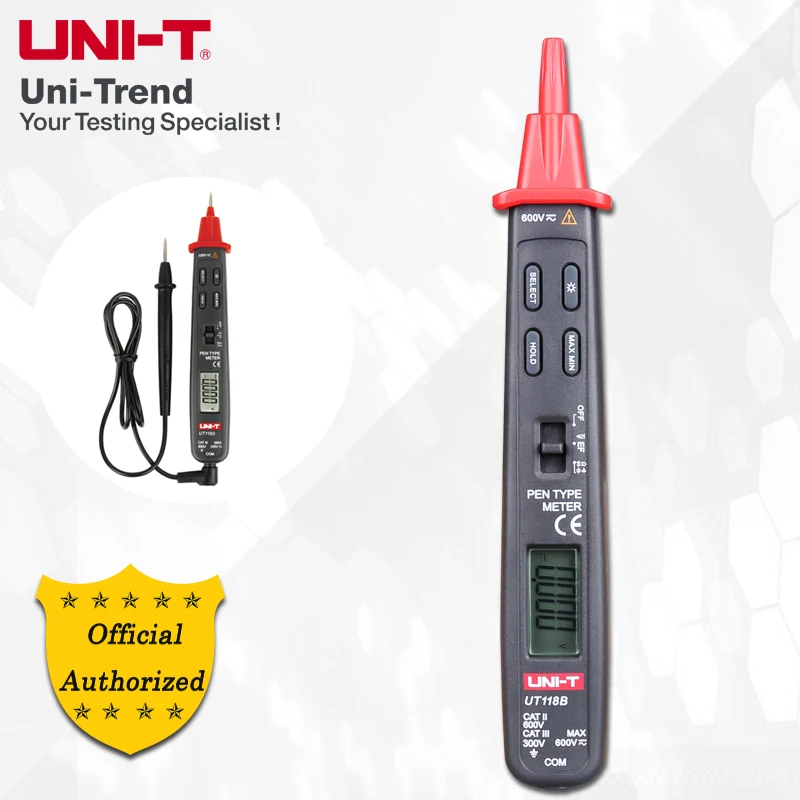 UNI-T UT118B Pen Type Digital Multimeter;Resistance/Capacitance/Diode/EF measurement function