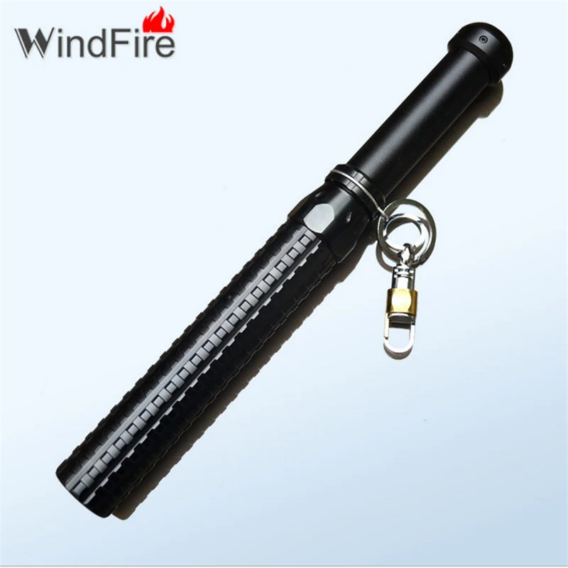 LED cree Q5 XPE telescopic baton security truncheon self defense stick tactical telescoping torche recharger flashlight 18650