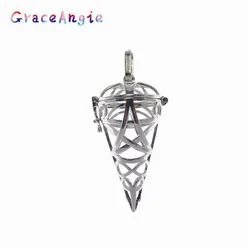 GraceAngie Beads Cage Locket Can Be Opened Phase Box Pendant Necklace Accessories DIY1Pc Dessert Ice Cream Model Mini
