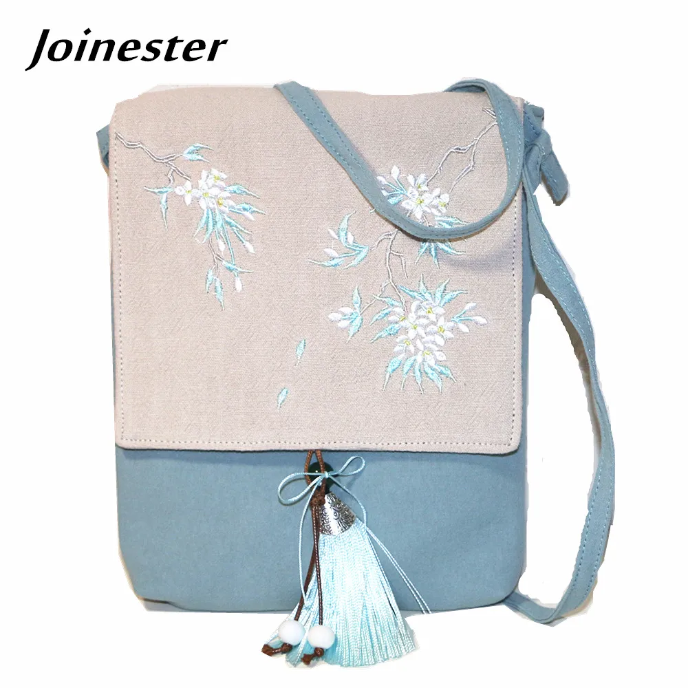 

Easy Taking Women's Cute Flap Messenger Bag Cotton Fabric Floral Embroidery Cover Elegant Crossbody Bag Cellphone Purse Bag