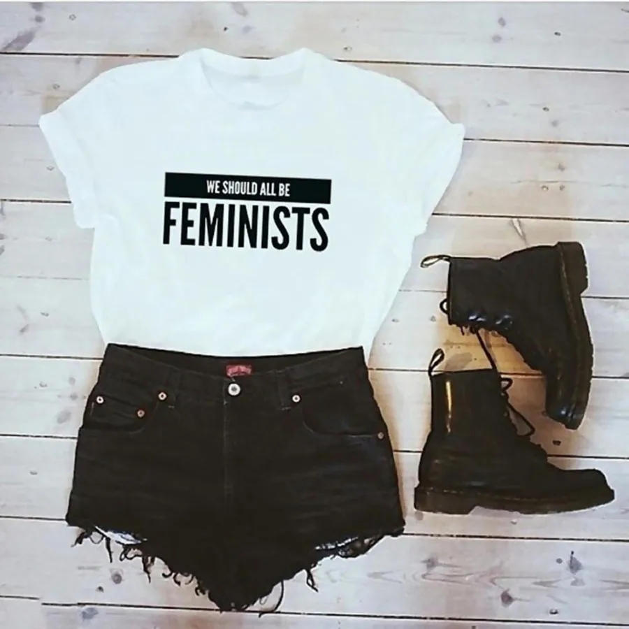 

2024 New Hipster Women t shirt Short sleeve O Neck Feminists Letter Print t-shirt Plus size Casual tops tees camisetas mujer