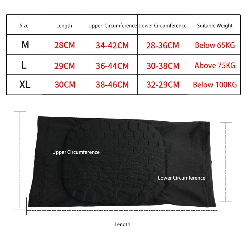 1 Pc Sport Ginocchiere Parentesi Graffa di Gamba Manica Traspirante a Nido D\'ape di Vitello di Sicurezza di Compressione Basket Calcio di Sostegno