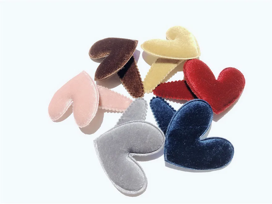 Boutique ins24pcs Fashion Cute Velvet Heart Barrettes Hairpins Solid Cartoon Snap Clips Princess Headwear Hair Accessories