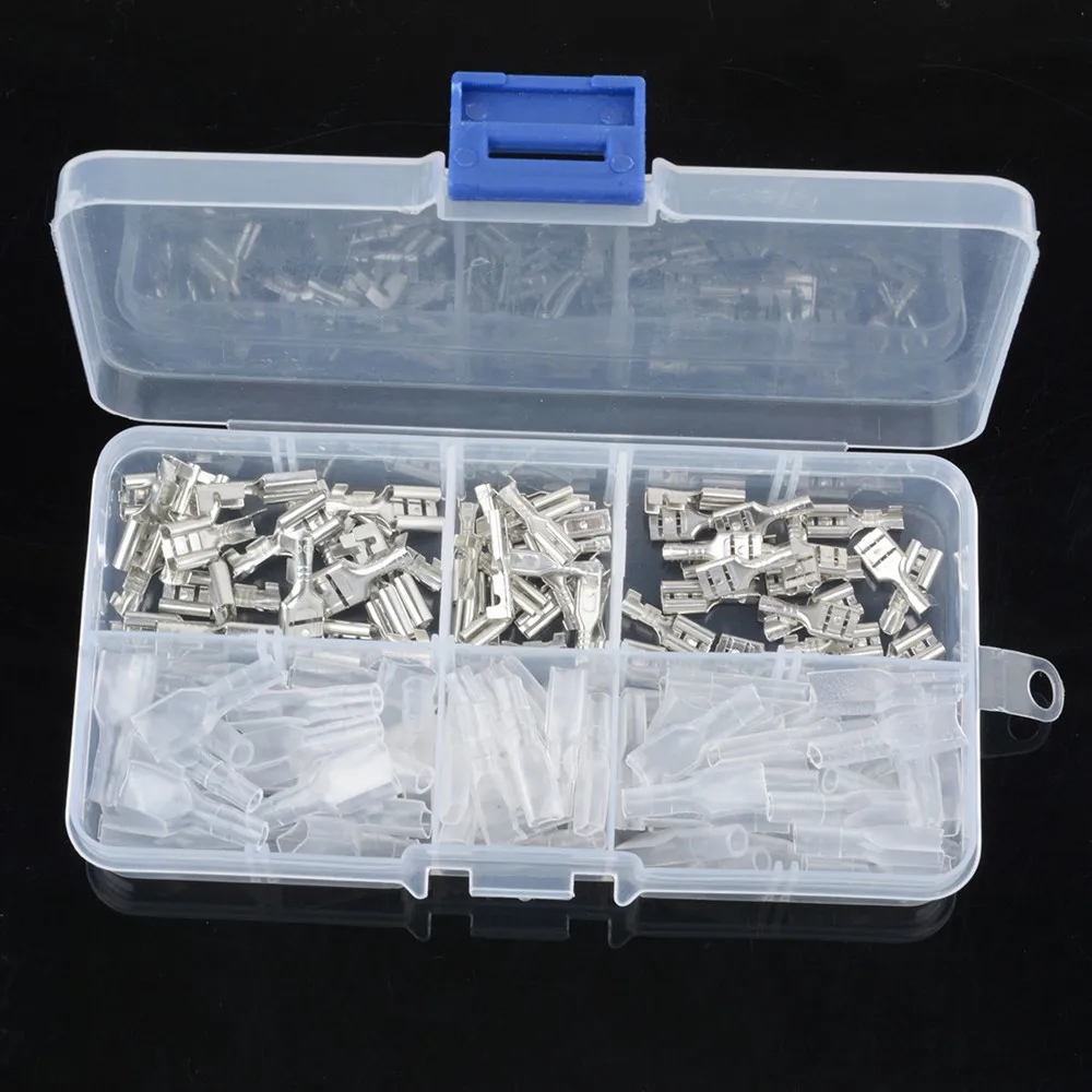 120PCS 2.8mm 4.8mm 6.3mm Crimp Insulating Terminal Female Spade Connector Sleeves