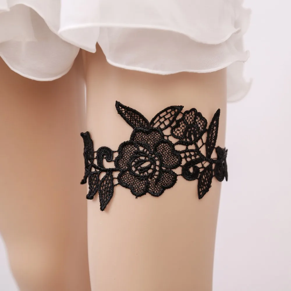 

Creative black Bride Garter lace flowers Women's Sexy Garters Bride Leg ring Belt Suspender Wedding party Supplies Accessories