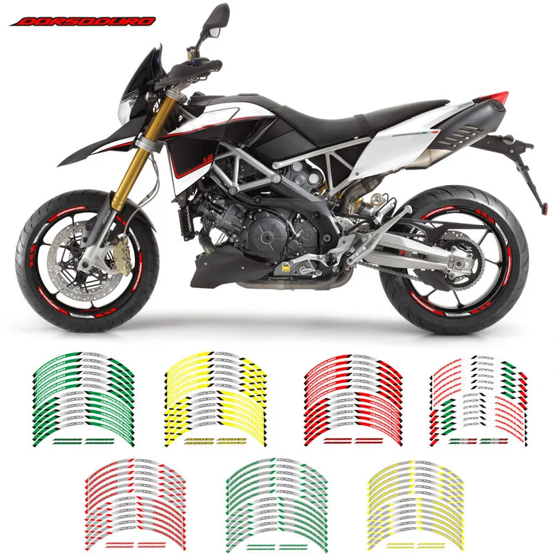 New Motorcycle wheel sticker 12Pcs Thick Edge Outer Rim Sticker Stripe Wheel Decals For Aprilia DORSODURO