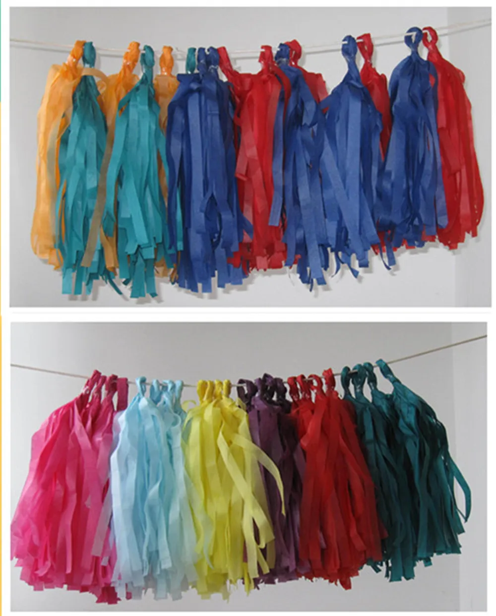 

35cm long 25cm width 200pcs/lot Handmade Tissue Paper Tassel Garland Tissue Paper For wedding