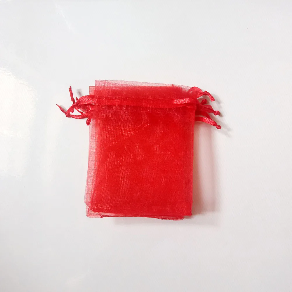 Red Organza Bag 100pcs Jewelry Packaging Display Jewelry Pouch Gift Bags Wedding Drawstring Bag Woman Gift Storage Display Bags