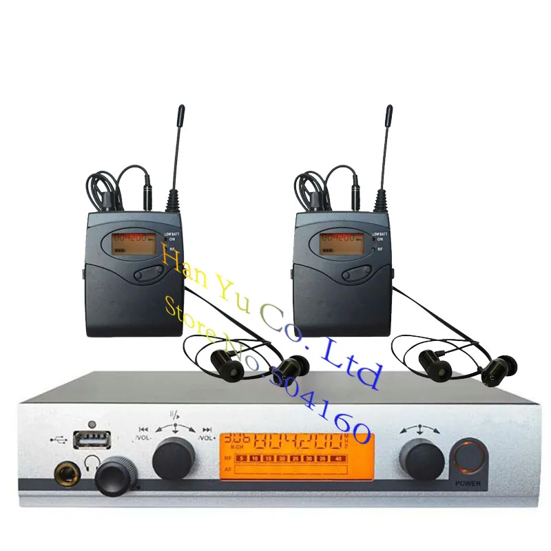 2 Receivers Wireless in ear Monitor System with USB Personal in-ear monitor System Stage ear Monitors dj equipments 40 channels