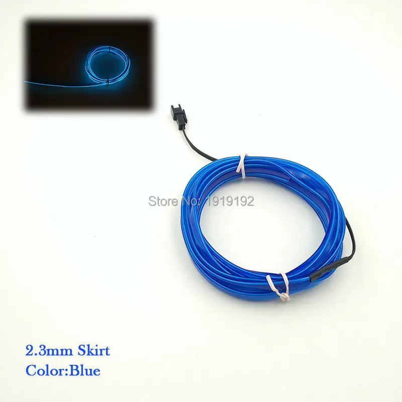 Flexible Neon Cold Light Cable for Motorbike,Car,Party Decoration with DC12V Driver, EL Wire Tube, 2.3mm Skirt, 5Meters, EL Wire