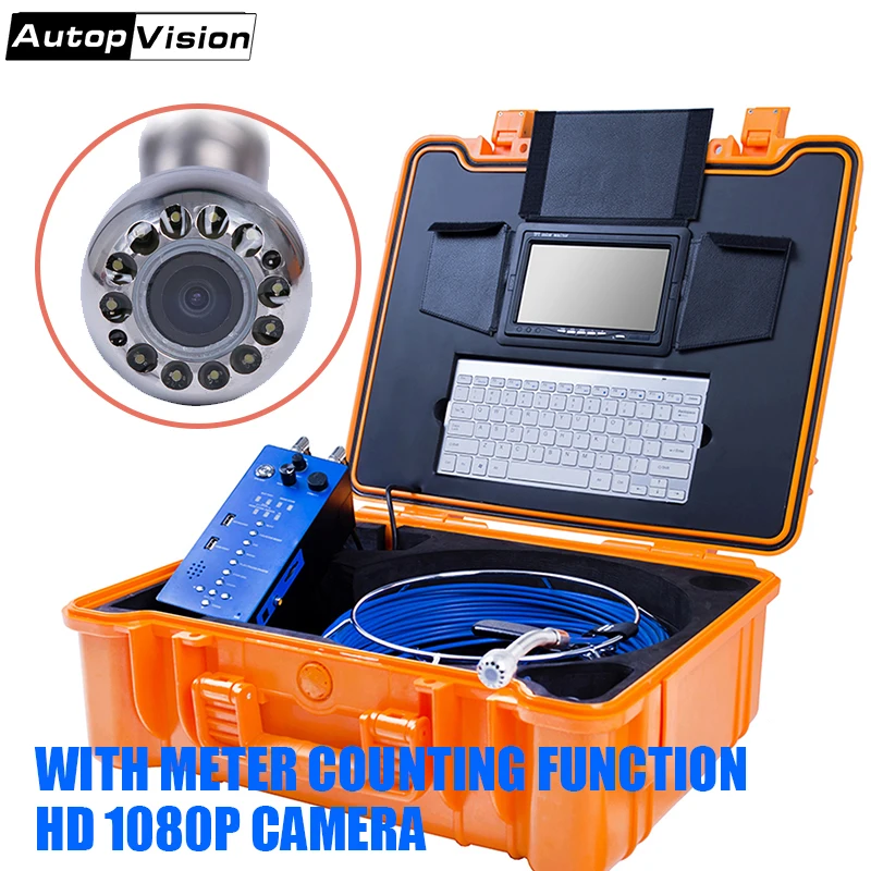 H1 New item 25mm camera with 20M/30M/40M/50M blue cable Video Endoscope 1080P Camera Waterproof Drain Pipe Sewer Inspection