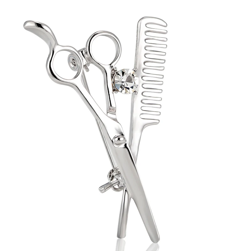 Zlxgirl Tool Jewelry Scissors Combs Brooch For Personality Women Broches Accessoris Hijab Pins For Esmalte De Unhas Relogio