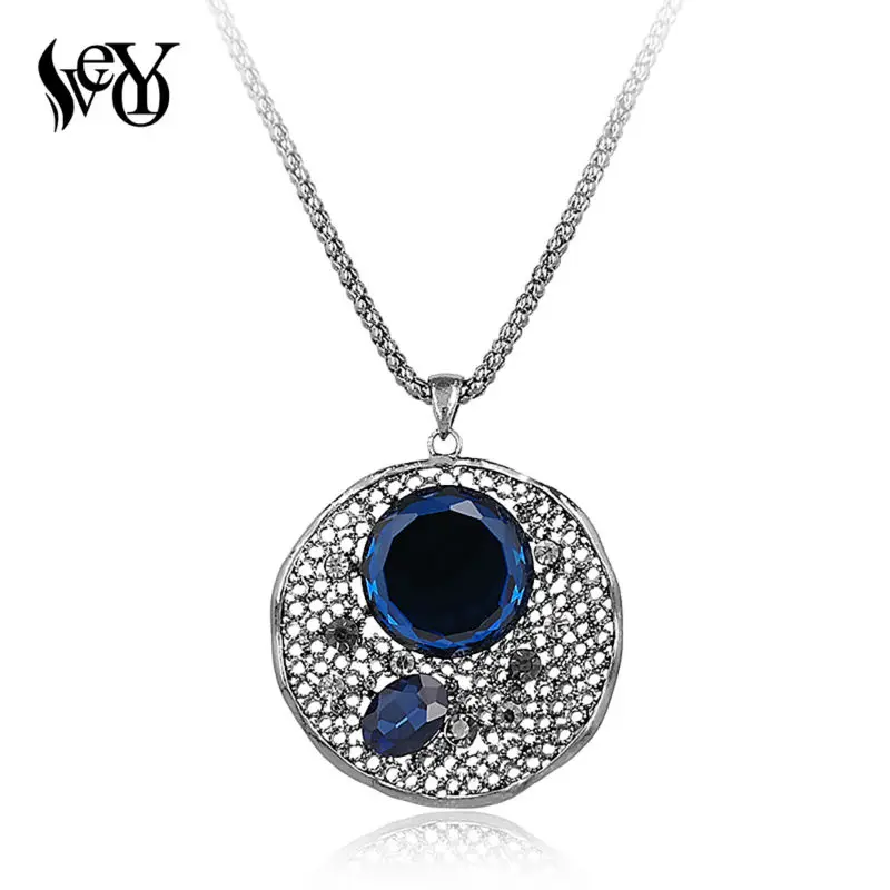 

VEYO Classic Shinning Rhinestone Crystal Round Hollow Necklace & pendant High Quality