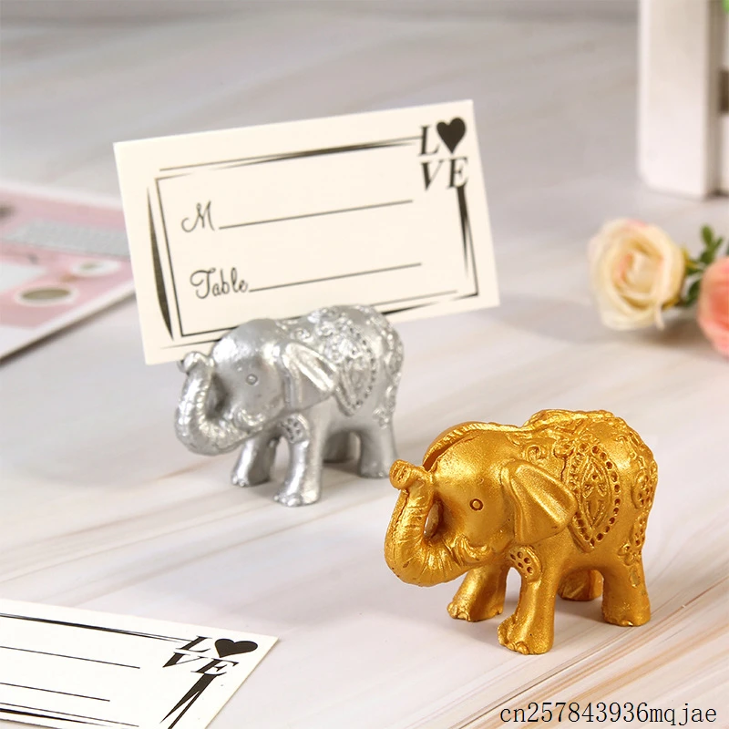 

100pcs Lucky Elephant Place Card Holder Name Card Holders for Wedding Table Decoration Party Favors