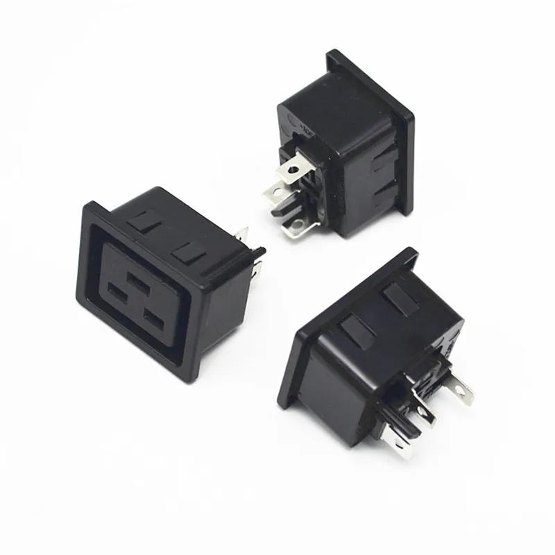 Chassis Female 3PIN AC IEC320 C19 C20 Inline Socket Plug Adapter  Industrial Power Connector Power Supply Output Outlet 10A/250V