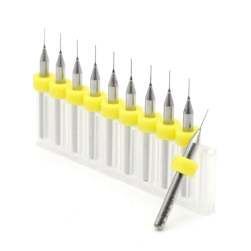 HANGXIN PCB Drill Kit 0.3mm 0.35mm 10PCS Tungsten Carbide CNC Router Wood Drilling Metalworking Core Twist Drill