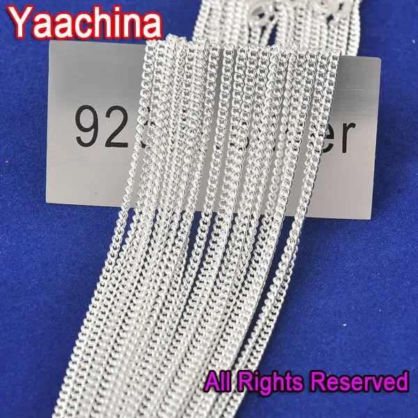 

Stock 24Hours Free Ship 100PCS 18" Jewelry Findings Flat Curb Link 925 Sterling Silver Necklace Chains For Pendant Bulk