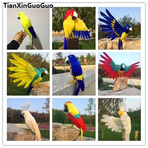 beautiful feathers parrot bird colourful feathers parrot bird hard model,home garden decoration gift s1900