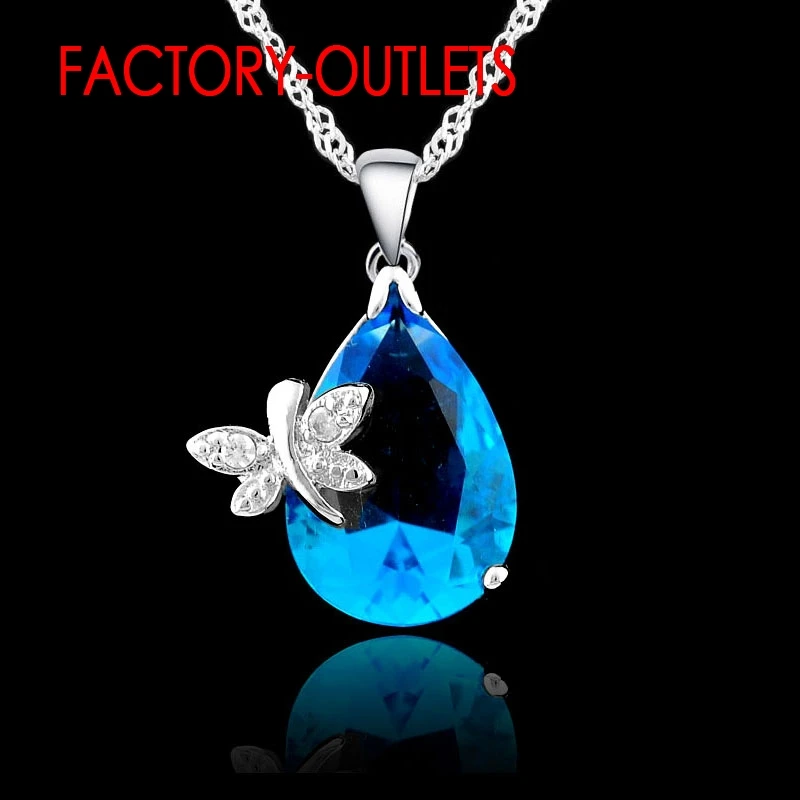 925 Silver Needle Bridal Jewelry Sets Fashion Jewelry Cute Water Drop Shap CZ Crystal Women Girls Engagement Anniversary