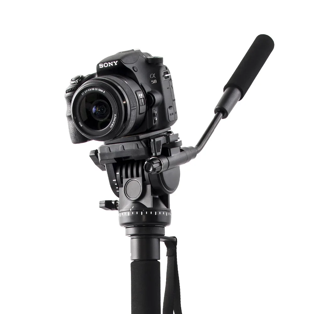 Fusitu FT111 Aluminium Professional Camera Walking Stick with Mini Tripod Monopod Stand Base and Tripod Head for DSLR