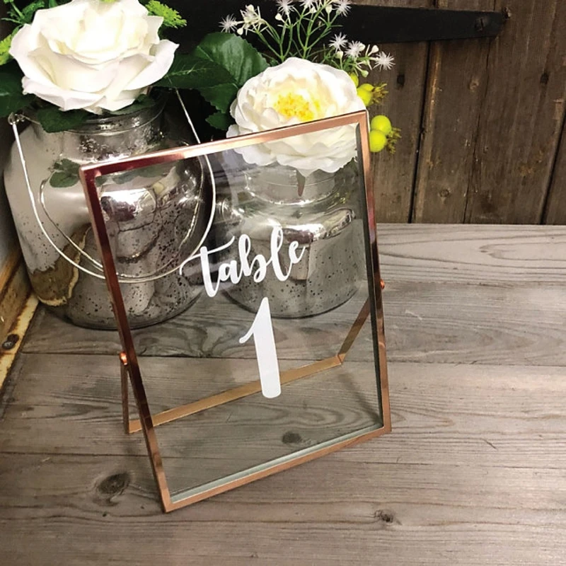 Décalcomanies de Table de mariage, décalcomanies de Table imperméables et amovibles en vinyle pour décoration de verre de mariage, de bouteille et