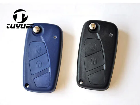 Replacement Car Key Case For Fiat Punto Grande Flip Remote Key Shell 2 Buttons with battery holder on the Back