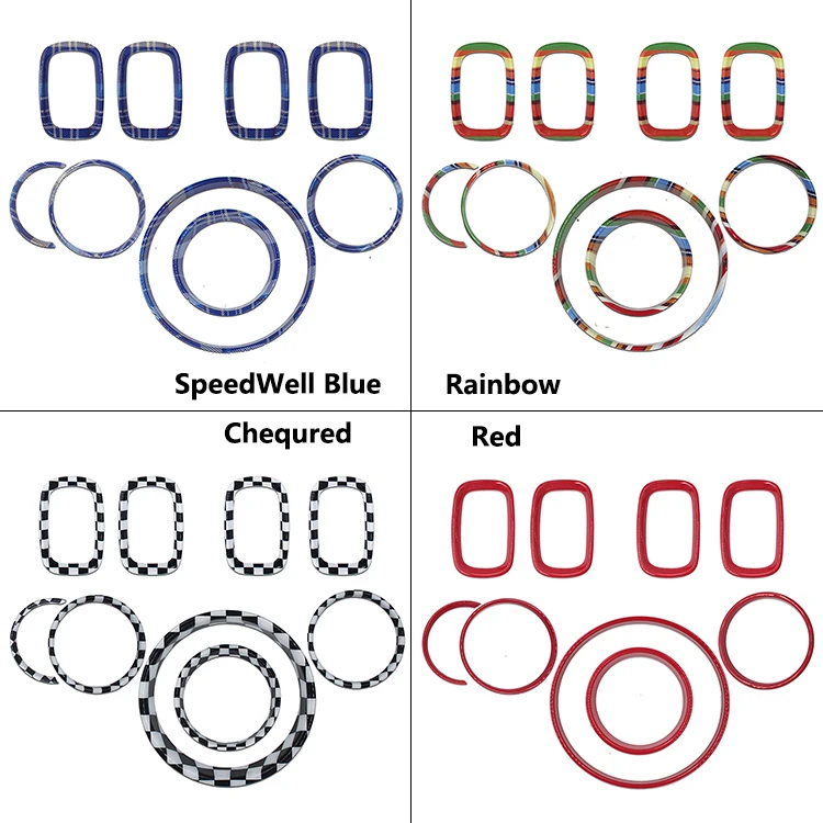 Brand New ABS Plastic UV Protected Interior Rings Mini Ray Style Many Color For Mini Countryman F60 (11 Pcs/Set)