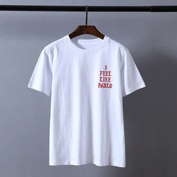 Kanye West Pablo T Shirt Men I Feel Like Paul Print Short Sleeves Season 3 T-Shirt Hip Hop Rapper Tee Tops