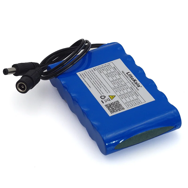 LIitoKala-Paquete de batería de iones de litio recargable, Monitor de cámara CCTV de 12 V, 6800 Mah, portátil, Super 18650, DC 12,6 V, 6.8A