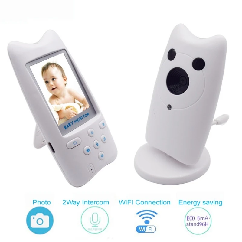 2.4GHz Wireless Digital Baby Monitor with 2-Way Intercom 6 lullabies for Parent & Baby Unit Playing Eco Mode to Energy Saving