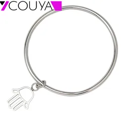 Pulseira Feminina 2017 Bangles 18 kinds of Bangle Hand/Bead/Leaf Pendant Bracelet 3mm Thickness Charm women Jewelry Pulsera