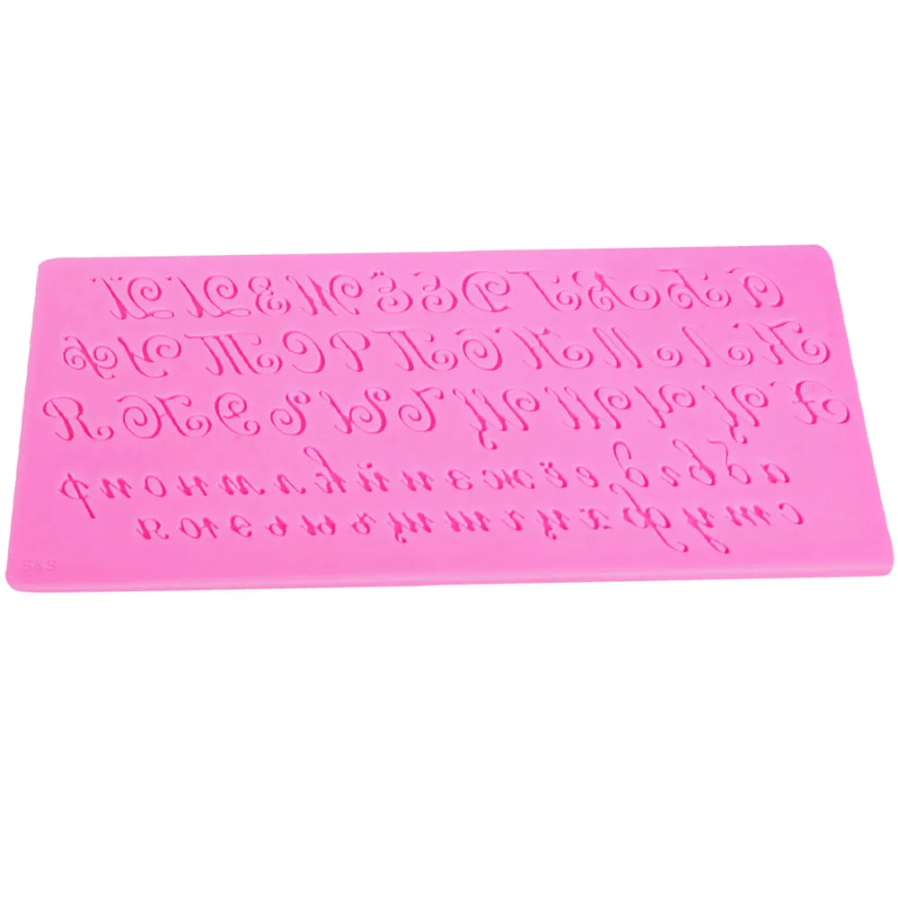 Byjunyeor M471 Letters Epoxy UV Resin Silicone Mold Cake Decoration Fondant Cake 3D Mold Food Grade  24.6*10.3*0.6cm