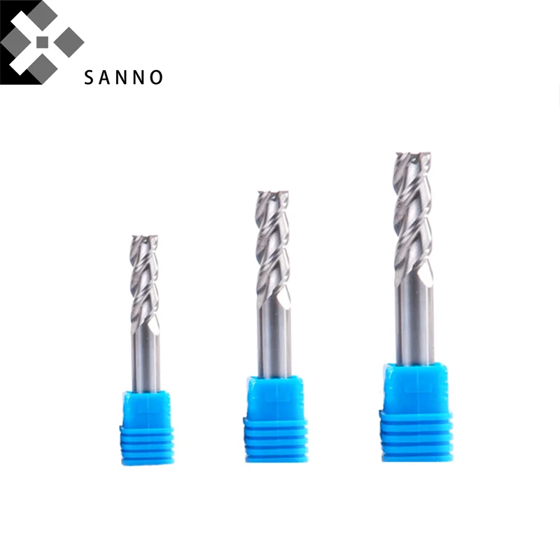 

High light non-standard end mills D1.1 - D6.5mm 55 degree spiral cnc milling cutter tool for aluminum processing