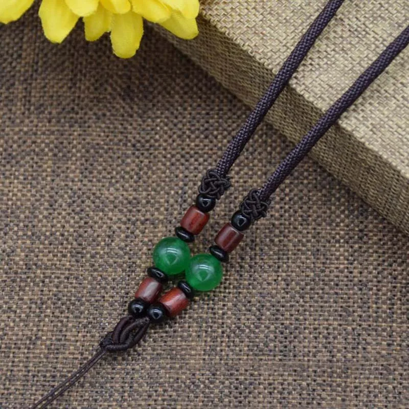 New 10pcs/lot Agate Wood Beads Lanyard for Jade Pendant Hand-woven Necklace Men Women Multicolor Chain DIY Accessories