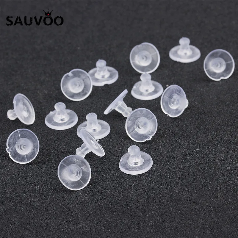 

100pcs/lot Earrings Rubber Earring Back Silicone Round Ear Plug Blocked Caps Earrings Back Stoppers Supplies for jewelry DIY Ear