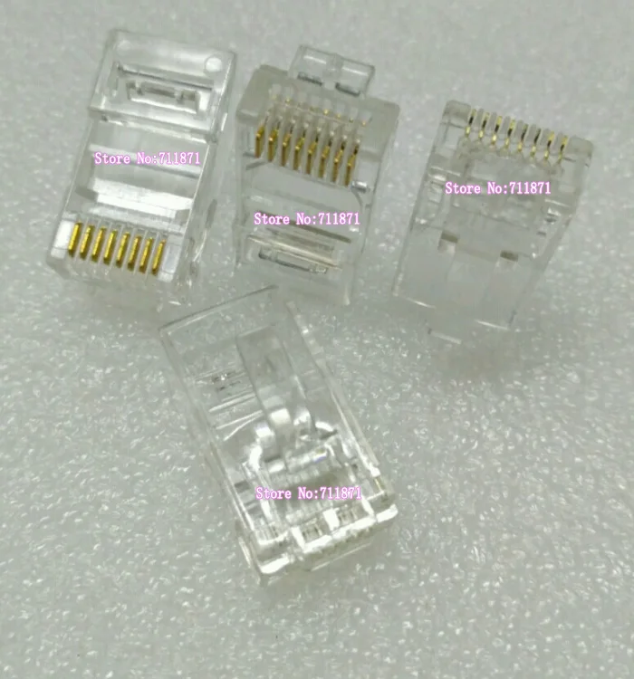 

8 position 8 contact 8P8C Rj45 Adapter Connector 8 Pin CAT5 Network Crystal Head 8P Rj45 Network Line Cable Connector Adapter