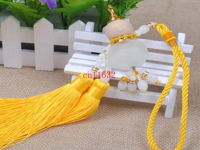 Free Shipping Essential Oil Tassel perfume bottle Empty Glass Chinese gourd pendant car pendant hanging Ornament,100pcs/lot