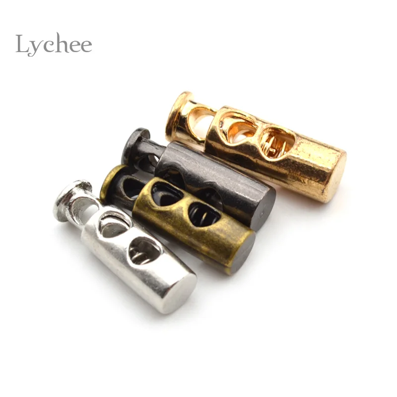 Lychee Life 10 Pieces Vintage Metal Color Stopper DIY Apparel Sewing Accessories Metal Clamp Stopper Cord Lock Toggle