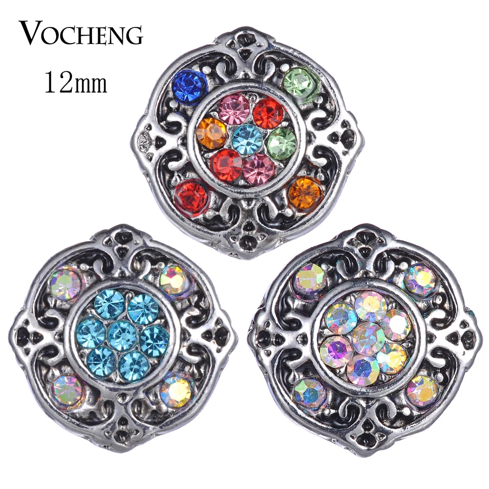 Vocheng Snap Jewelry Accessory Small Petite Ginger Snaps 12mm 3 Colors Snap Button Charms Vn-1826