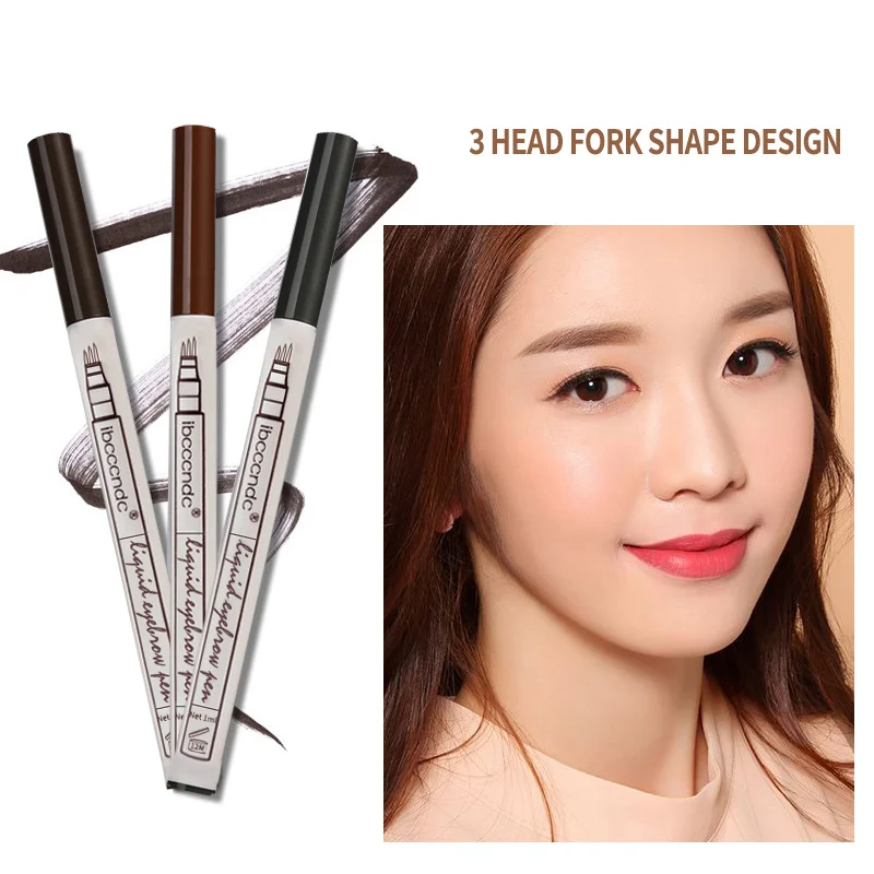 3 Màu Microblading Xăm Chân Mày Bút Mỹ Phác Thảo Chất Lỏng Bút Kẻ Lông Mày Hình Xăm Không Thấm Nước Bền Eye Brow Pencil Smudge-Chứng Minh
