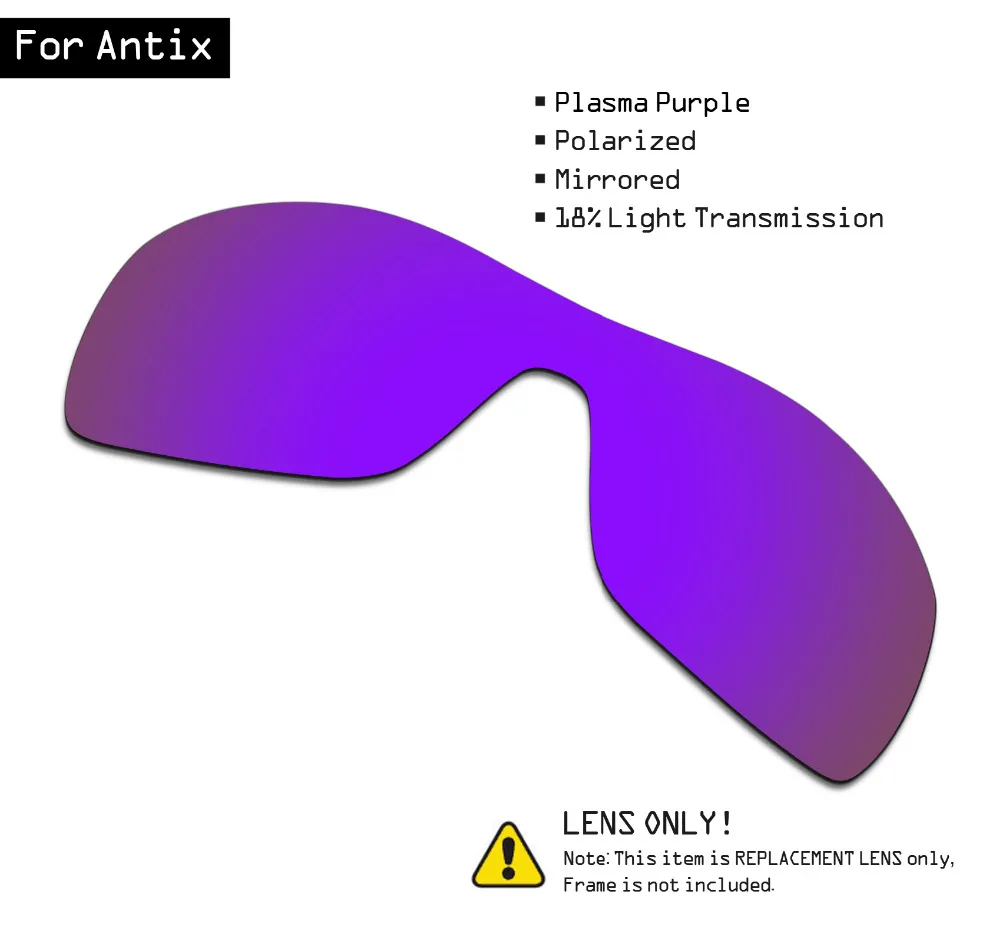 

SmartVLT Polarized Sunglasses Replacement Lenses for Oakley Antix - Plasma Purple