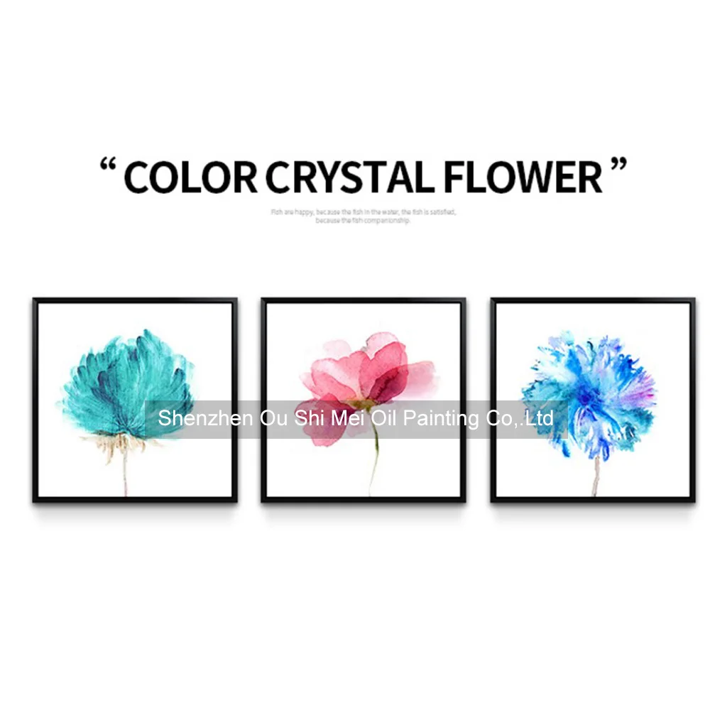 

Newest Hand Painted Modern Colorful Simple Flower Paintings on Canvas Oil Painting for Living Room Decor Artwork