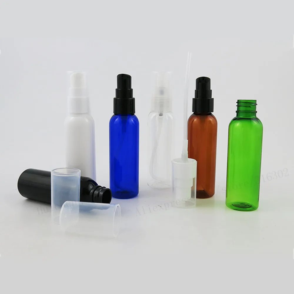 50 x 60ml Amber Clear Black white Green Pet Plastic Lotion Pump Bottle 60cc Empty Container with Pump 2oz Shampoo Pump Bottle