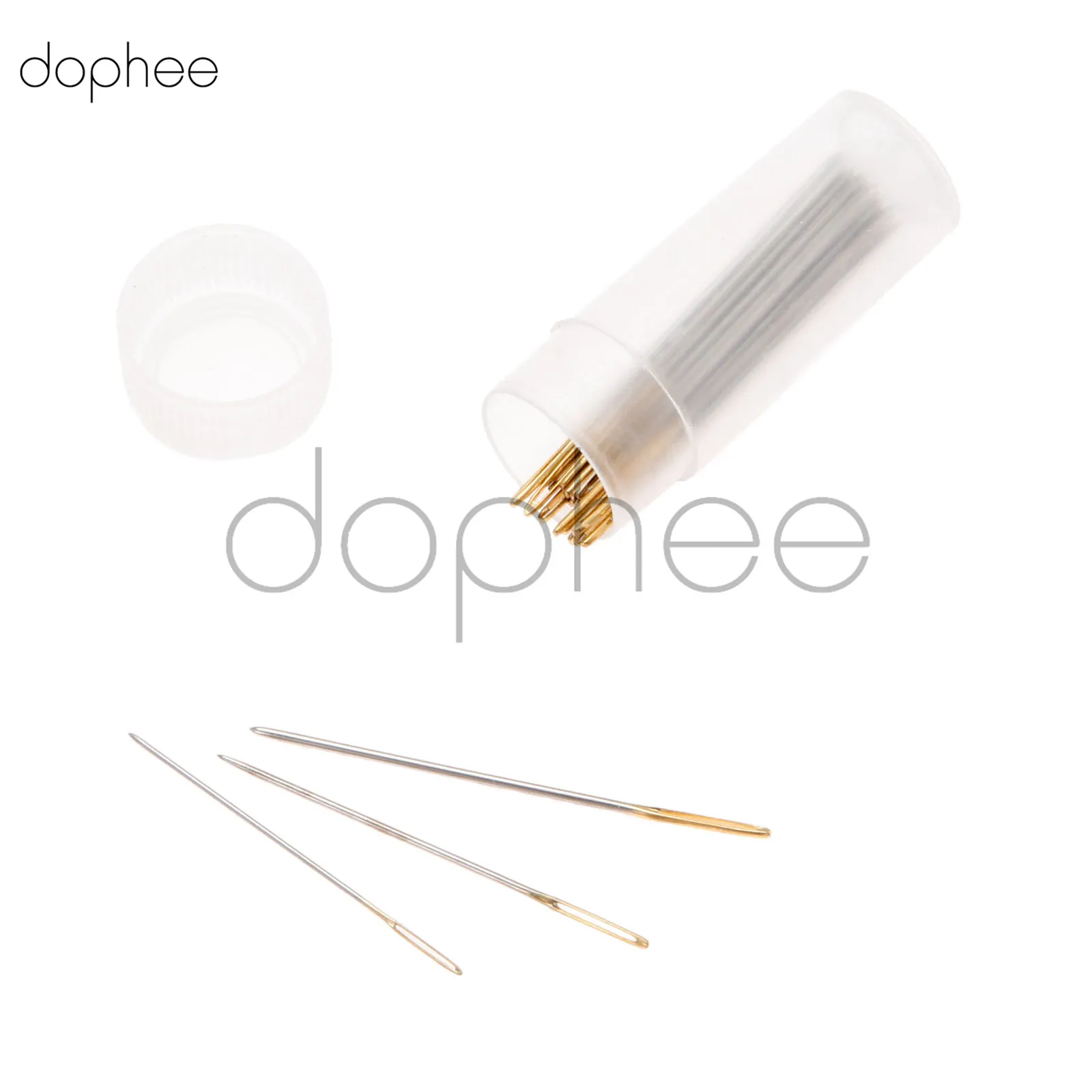 dophee 20pcs #26 #24 #22 golden tail Needles for aida 9ct 11ct 14ct fabric cross stitch blunt embroider DIY needlework