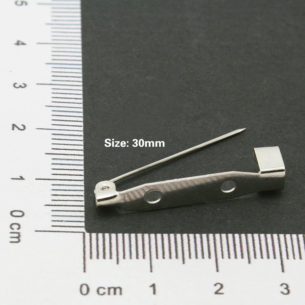 500pcs/lot Rhodium Plated Brooch Pin Clasp Fingings 30mm Fit for Bracelet DH-FZC004-69