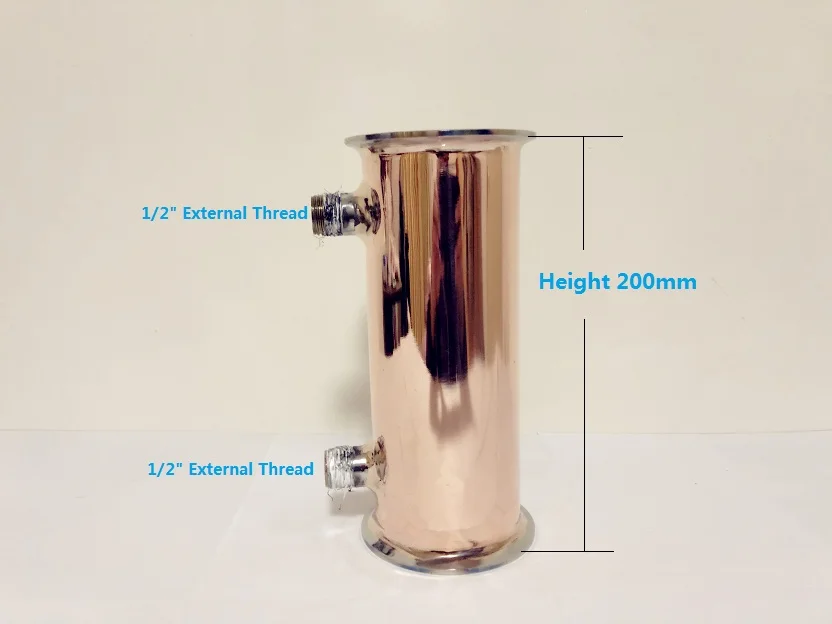 

3"(76mm)OD91mm, Copper Sanitary Dephlegmator Lenght 200mm Thickness 2mm,9 Pipes Inside ID 8mm